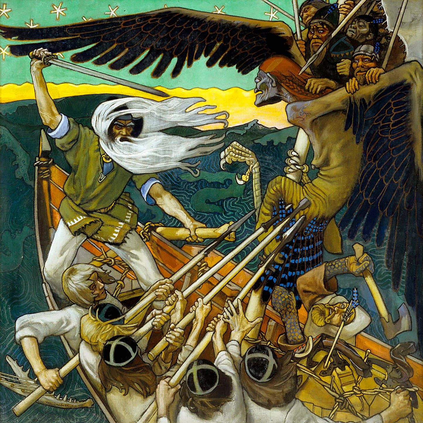 1010-144 The Defense of Sampo - Akseli Gallen-Kallela