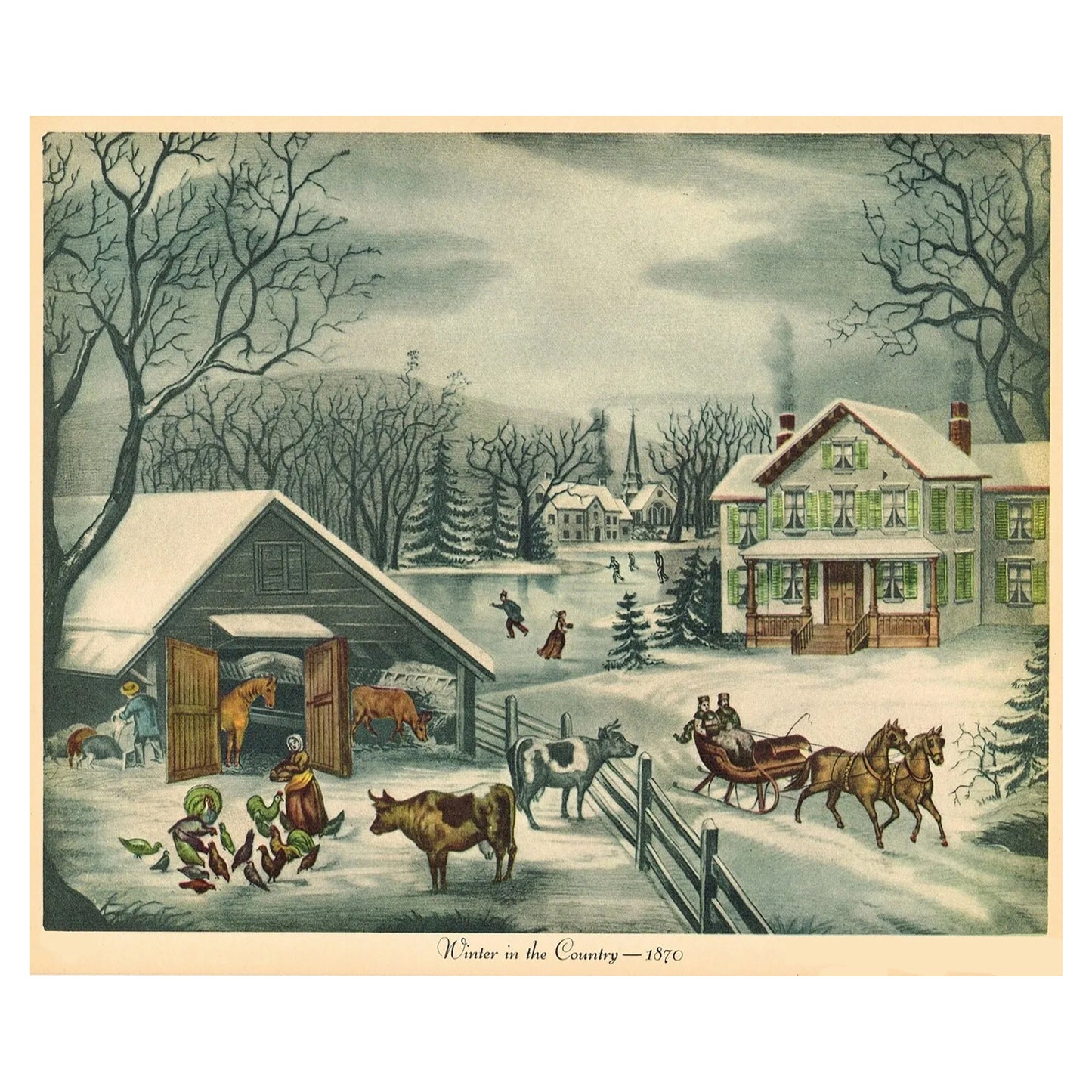 1012-55 Winter in The Country - Charles Hart, 1870