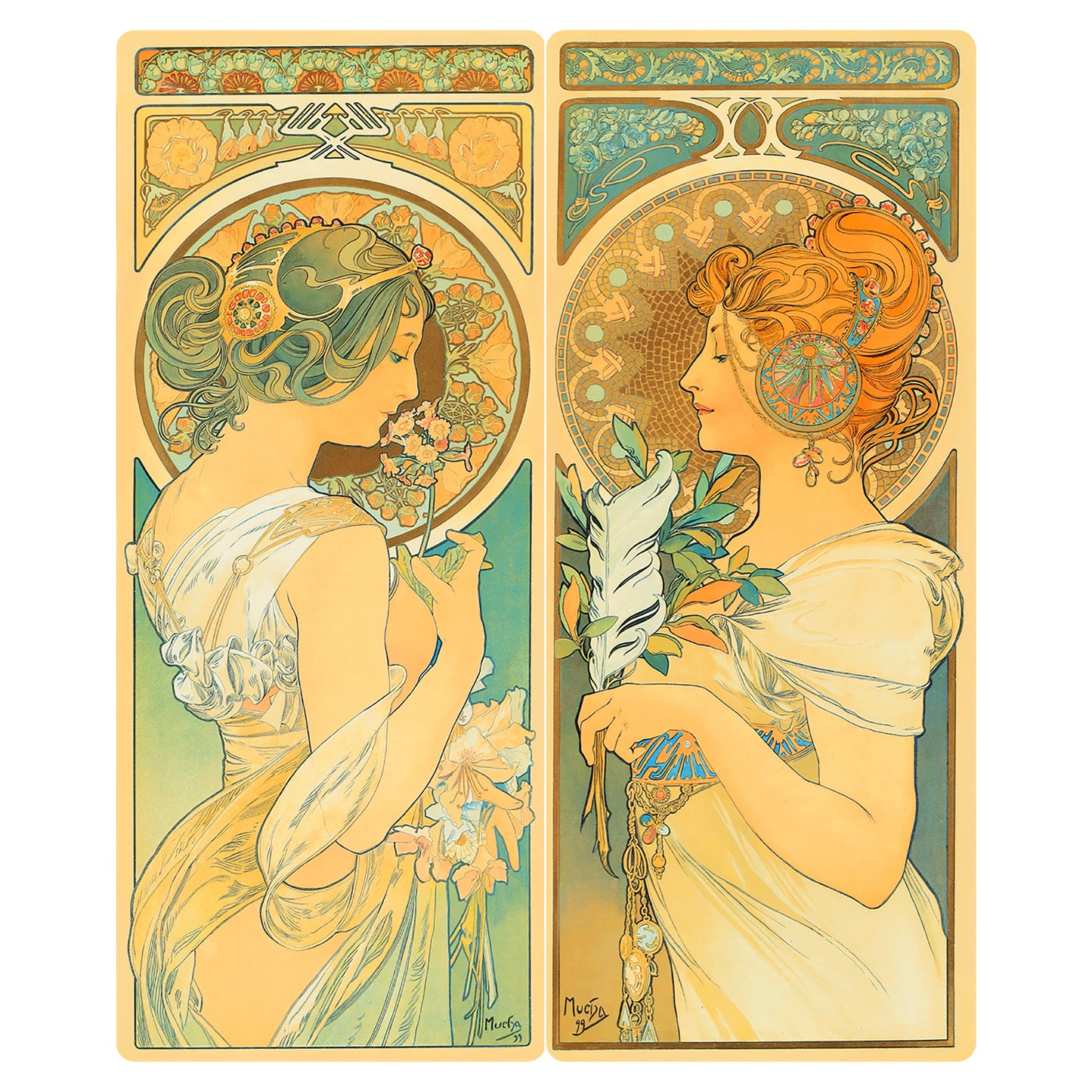 1012-66 La Primavera & La Plume - Alphonse Mucha
