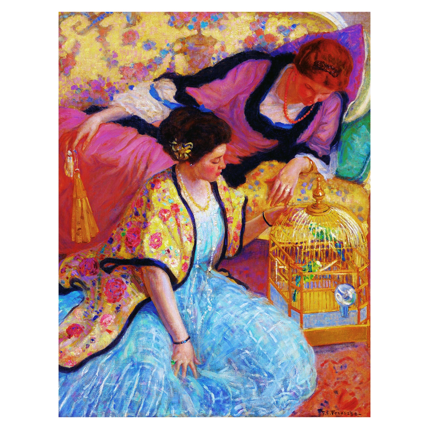 1013-136 The Parrots - Frederick Carl Frieseke