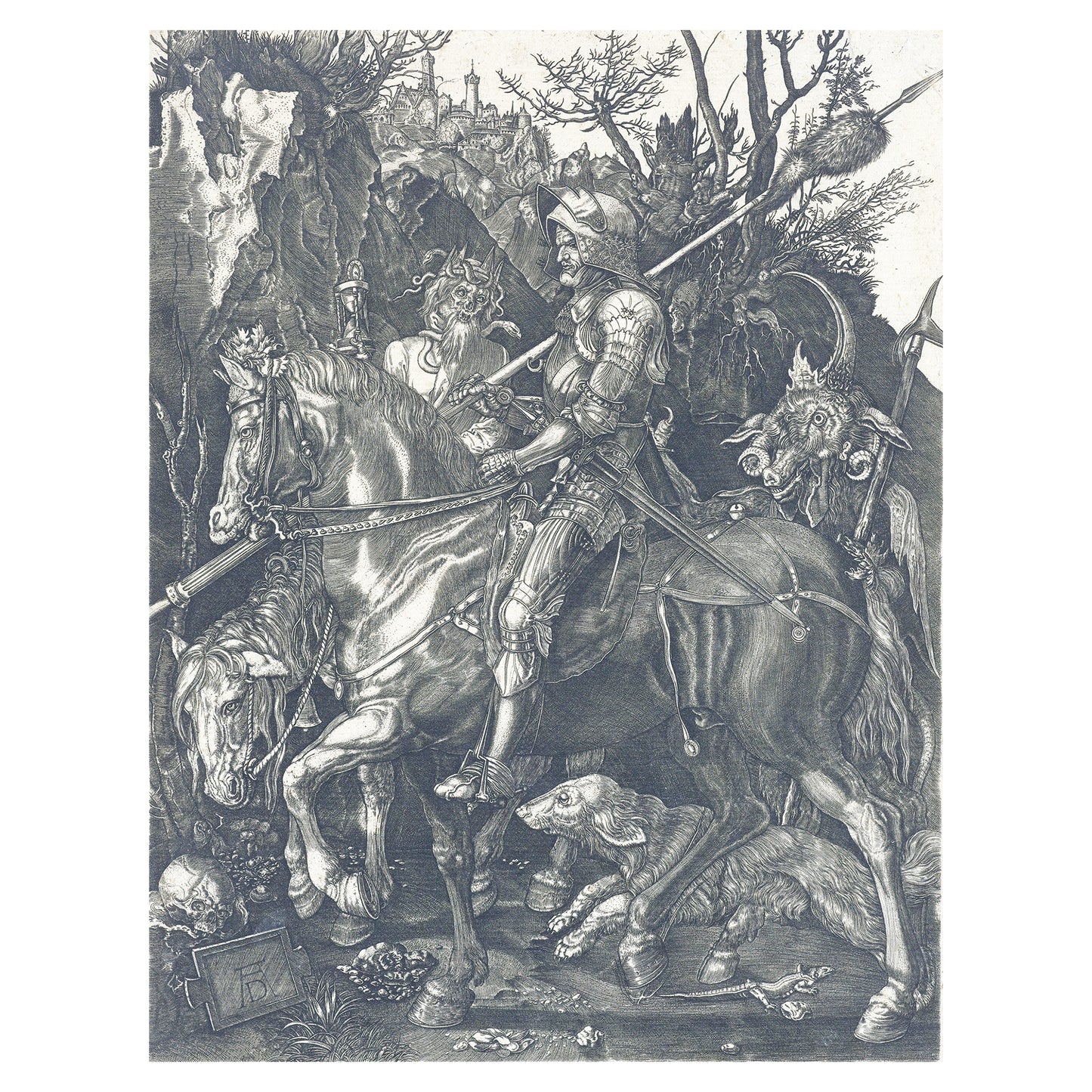 1013-32 Knight, Death, and The Devil - Albrecht Durer, 1513