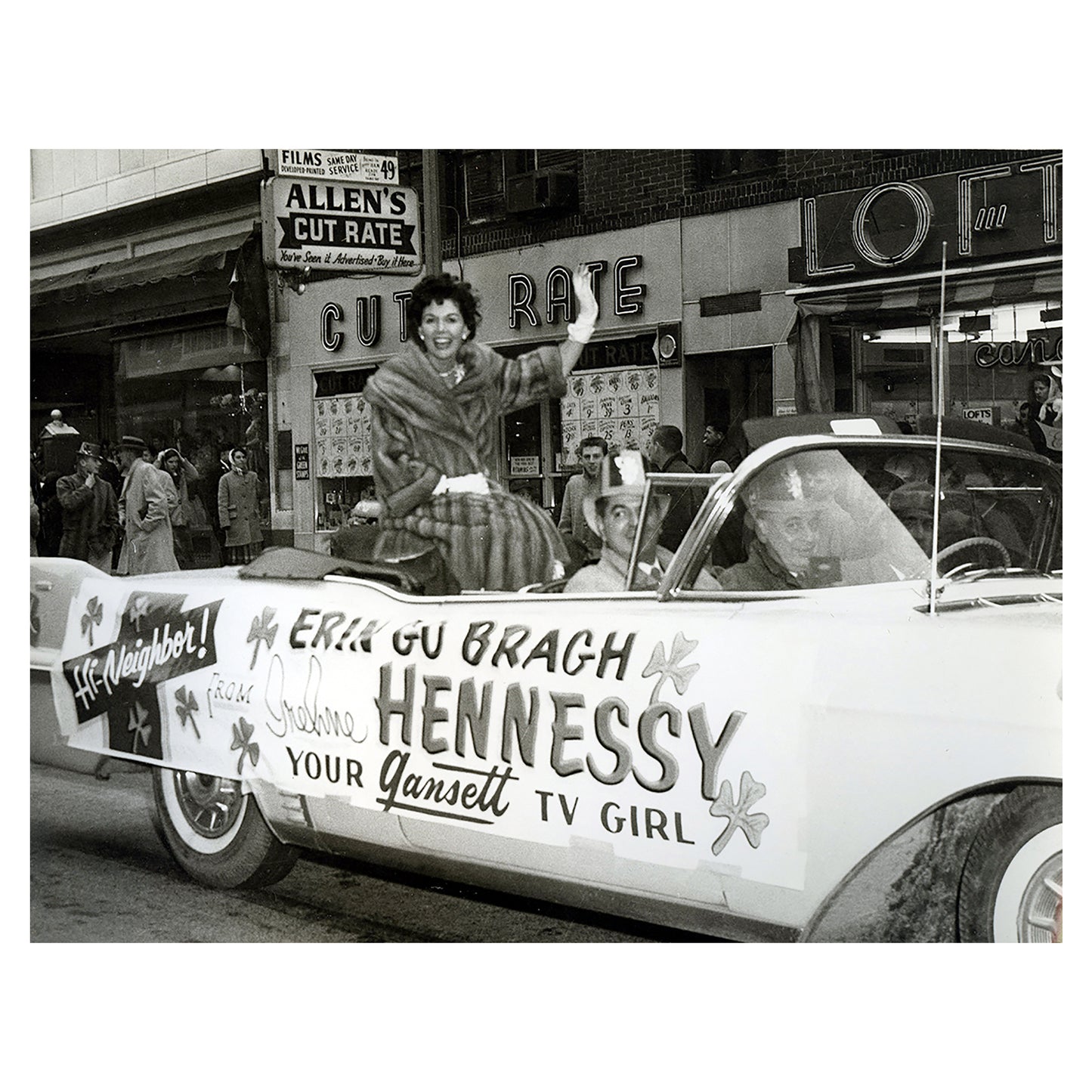 1013-57 St. Patrick's Day Parade, Downtown Fall River, Mass 1958