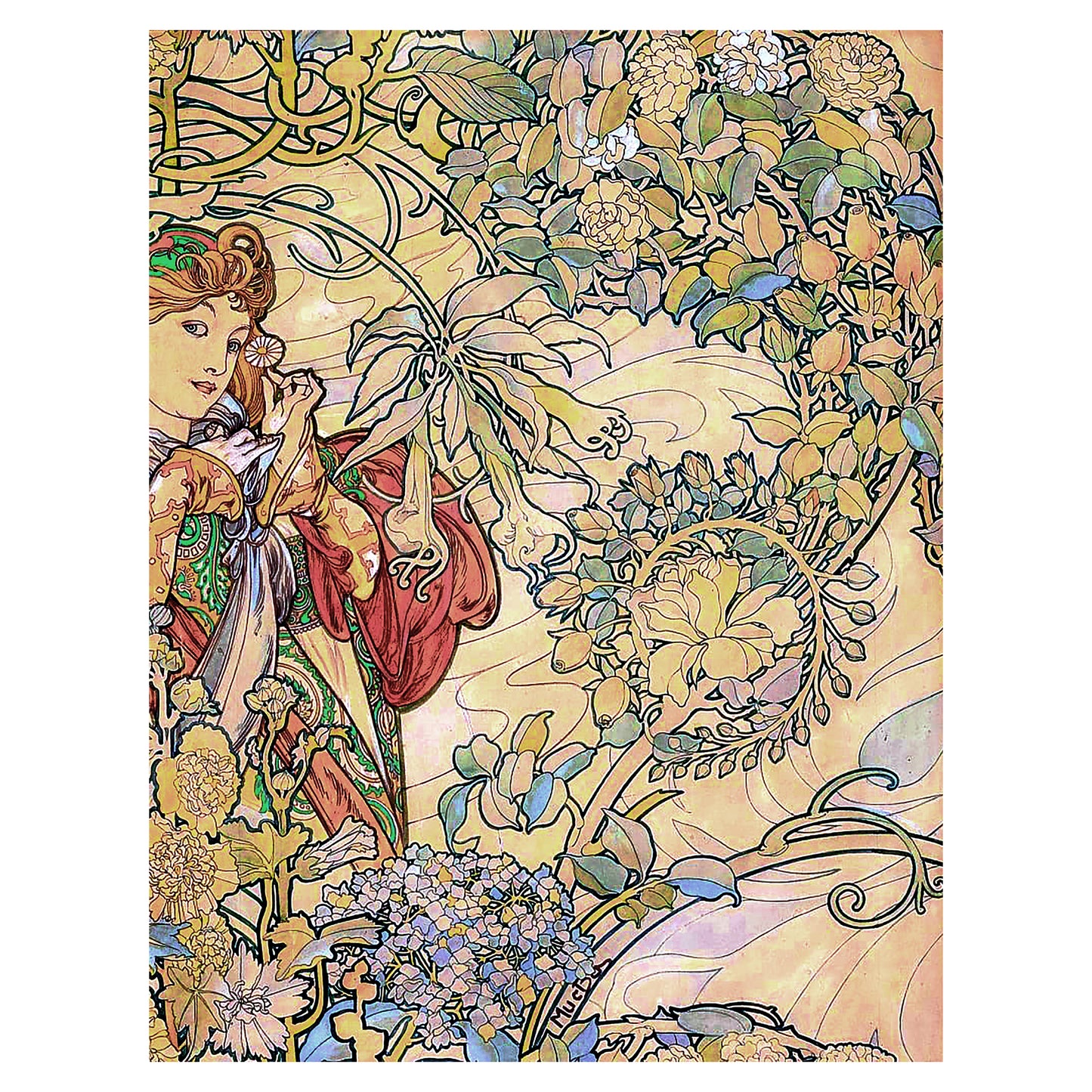 1013-65 Textile Design - Alphonse Mucha