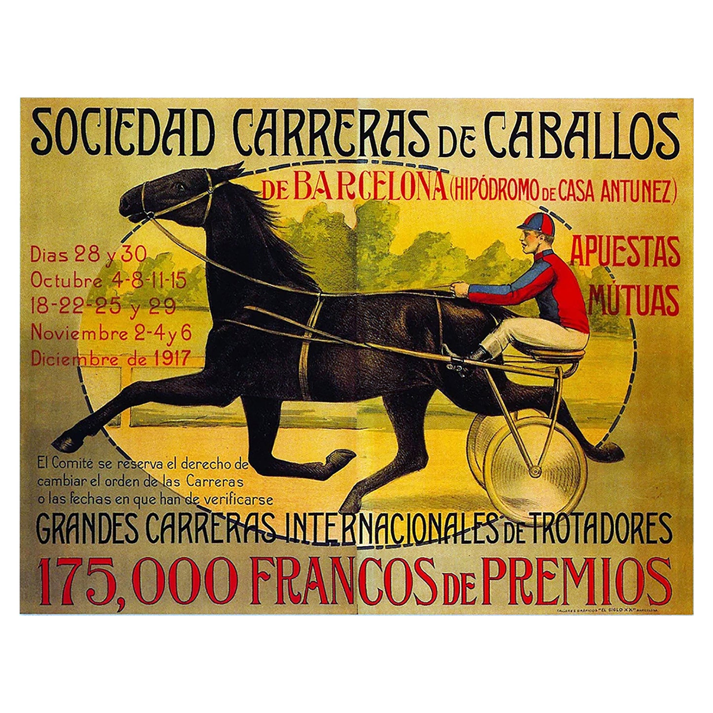 1013-76 Sociedad Carreras De Caballos de Barcelona