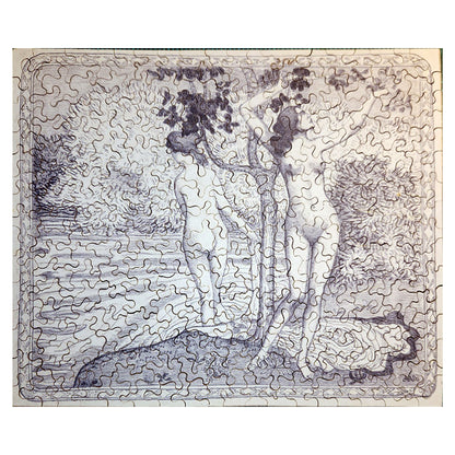 1012-33 Two Women Bathing at The Water's Edge - Aristide Maillol 1895