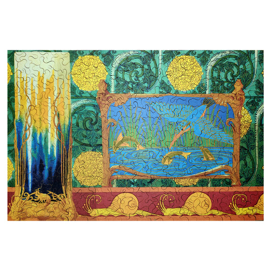 1015-218 Snails and Kingfisher, 1897 - Maurice Verneuil