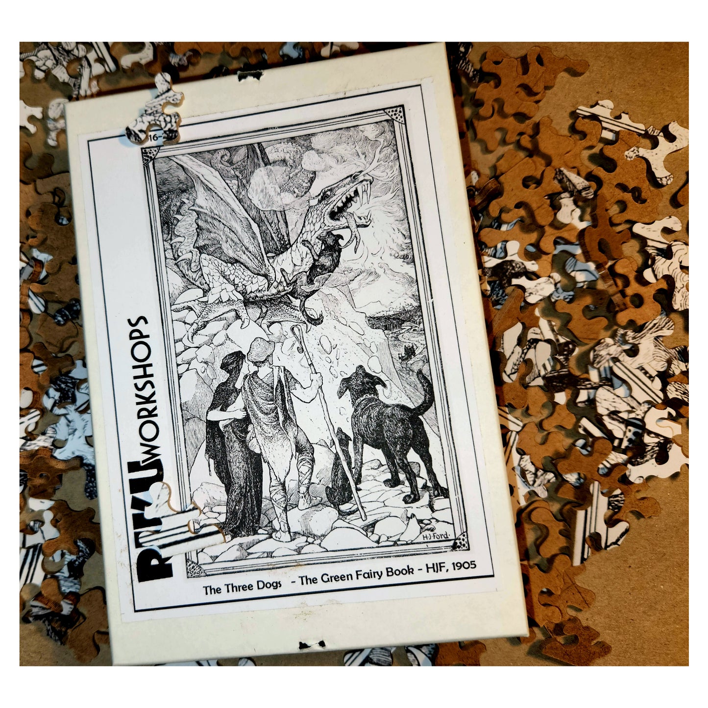 1016-212 The Three Dogs, from The Green Fairy Book - H.J. Ford, 1905