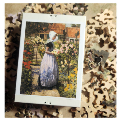 68-03 Dutch Woman in a Garden - George Hitchcock