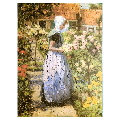 68-03 Dutch Woman in a Garden - George Hitchcock