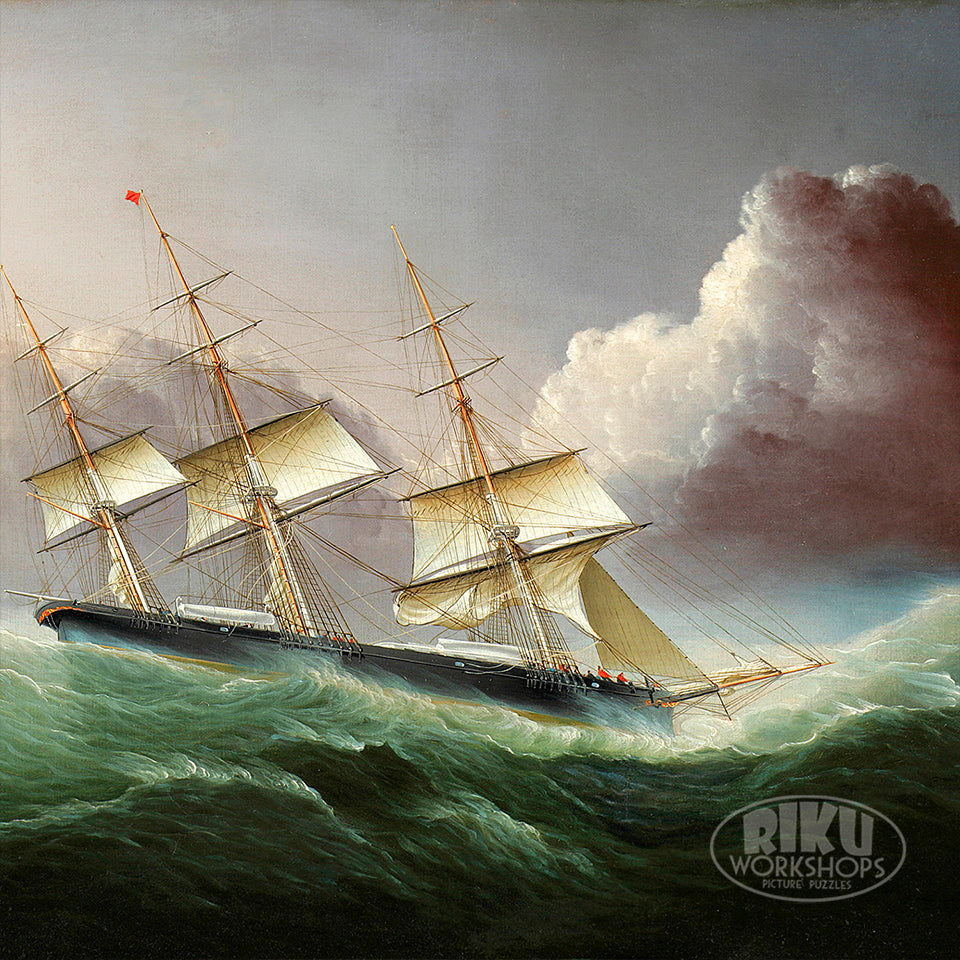 1010-10 The Clipper Ship Flying Cloud Coming Out of a Hurricane - Jas. Edw. Buttersworth, 1855