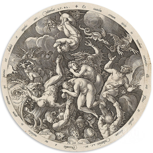 1010-133 Descent of The Damned Into Hell - Hendrick Goltzius, 1578