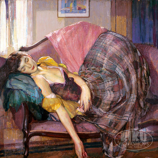 1010-44 Young Woman With plaid Skirt - Richard Edward Miller