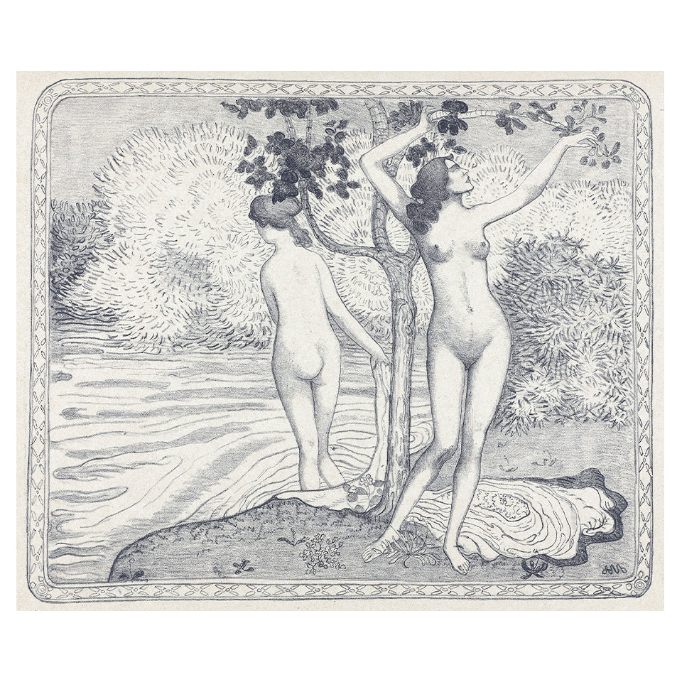 1012-33 Two Women Bathing at The Water's Edge - Aristide Maillol 1895