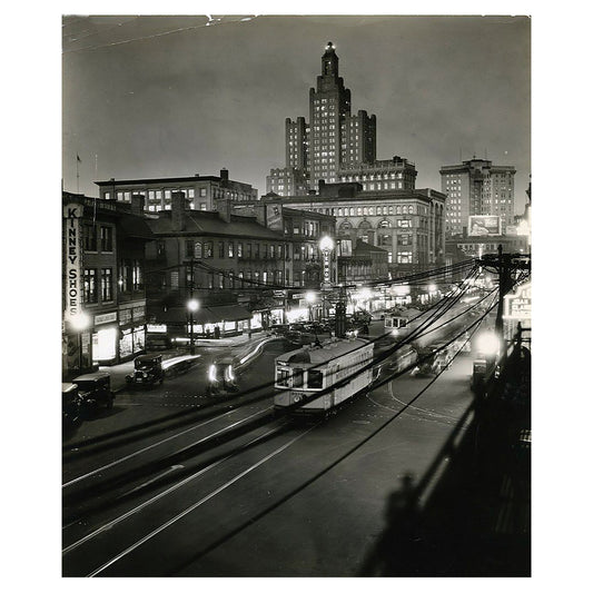 Downtown at Night - Providence RI 1933