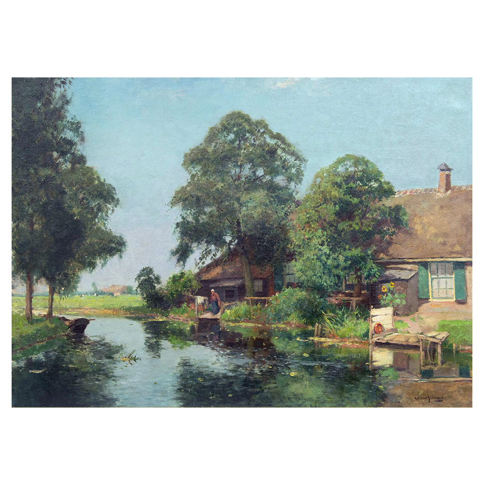 1014-126 Farm Along A Canal - Gerbrand Frederik van Schagen