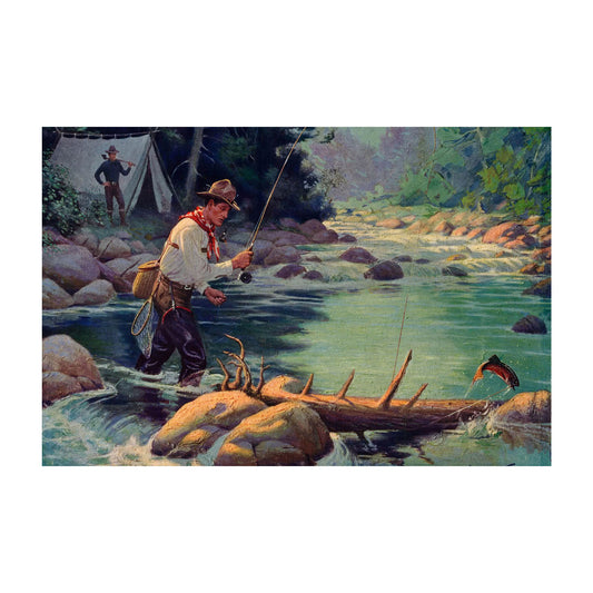 1015-147 Fishing By Camp - Frank Stick 1925