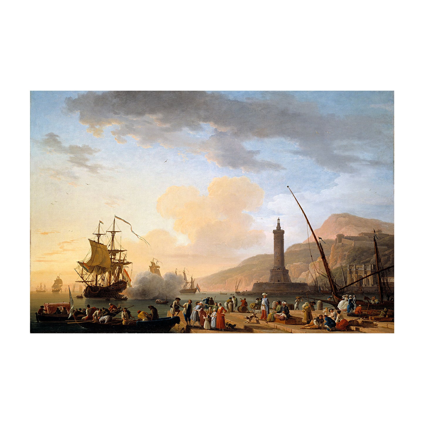 1015-180 A Seaport at Sunset, 1749 - Claude-Joseph Vernet