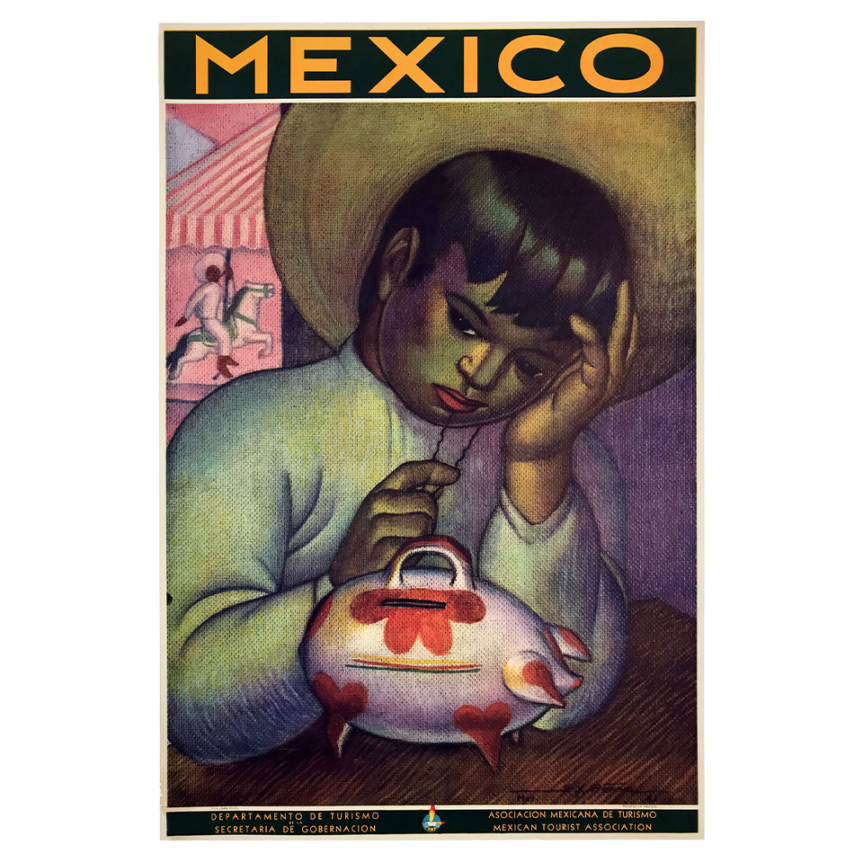 1015-217 Mexico - Boy With Piggy Bank