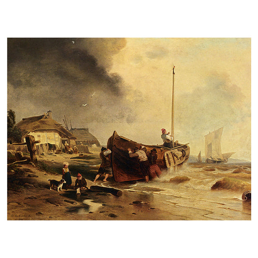 A Fishing Boat on The Beach - Andreas Achenbach, 1862