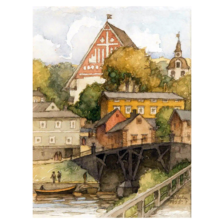 68-19 Swedish Town watercolor