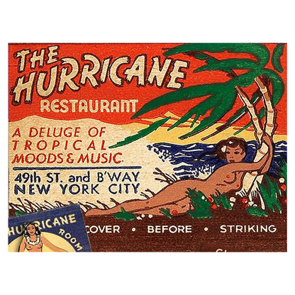 The Hurricane Restaurant, NYC Matchbook Cover