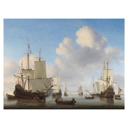 Dutch Ships in a Calm Sea - Willem van De Velde