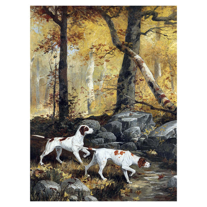 68-288 Two pointers Crossing a Creek - Emile A. Prinze