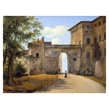 68-33 Ariccia, The Neapolitan Gate With Palazzo Chigi - Giovanni Batista Camuccini, 1840