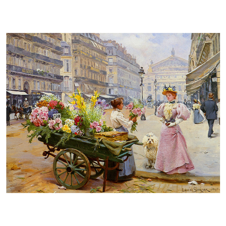 68-37 The Flower Merchant, Avenue De L'Opera - Louis Marie De Schryver, 1895