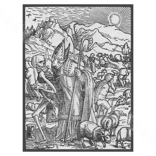 Hans Holbein's Danse Macabre #7: Death and The Bishop