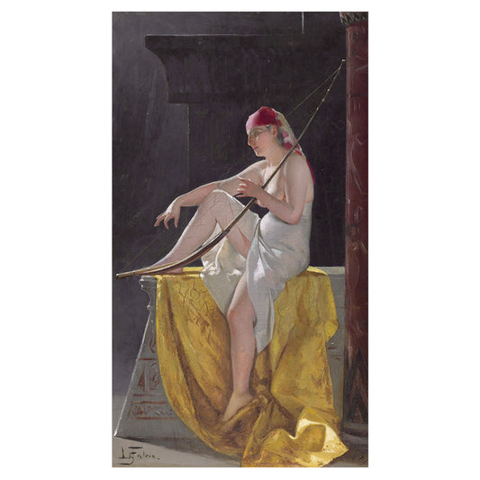 916-172 Egyptian Woman With Harp - Luis Ricardo Falero, 1874